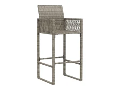Bancos de bar para jardim 2 pcs vime PE cinzento PT872691