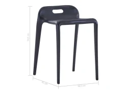 Bancos empilháveis 4 pcs plástico preto