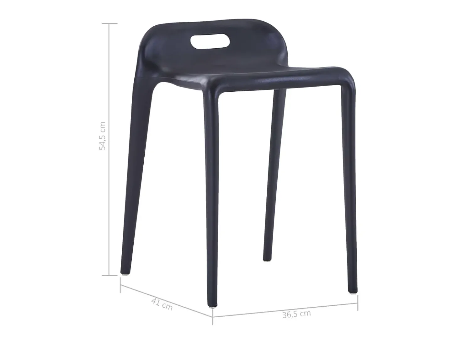 Bancos empilháveis 4 pcs plástico preto