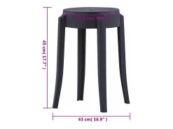 Bancos empilháveis 4 pcs plástico preto