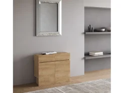 Bancos inferior e superiorextensíveis 26x72/300 cm Evolve Carvalho Natural extensões internas
