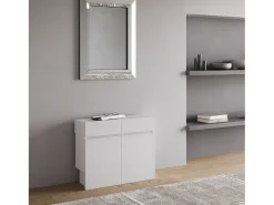Bancos inferior e superiorextensíveis 26x72/300 cm Evolve Cinza Branca extensões internas