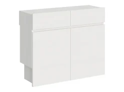 Bancos inferior e superiorextensíveis 26x72/300 cm Evolve Cinza Branca extensões internas