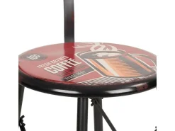 Banqueta alta de metal vermelha