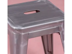 Banqueta baixa industrial em aço metálico (45cm) - Bistro - Metal