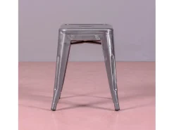 Banqueta baixa industrial em aço metálico (45cm) - Bistro - Metal