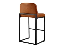 Banqueta de Bar SucceBuy, Lote de 4, Cadeira de Bar em Couro PU Confortável, 68 cm de Altura, Assento de Cozinha com Encosto E Pés em Metal, Marrom