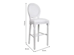 Banqueta de madeira com estofamento branco