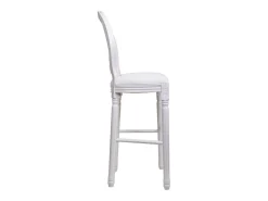 Banqueta de madeira com estofamento branco