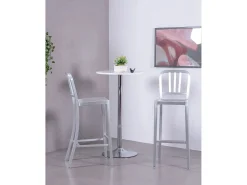 Banqueta de metal com encosto alto - Navi Army - Aluminio