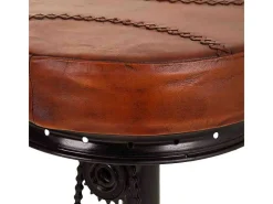 Banqueta de metal e couro