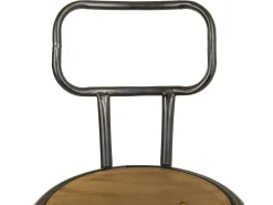 Banqueta de metal e madeira