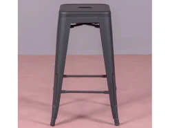 Banqueta empilhável de metal em aço (68cm) - Bistro - Preto