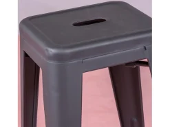 Banqueta empilhável de metal em aço (68cm) - Bistro - Preto