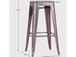 Banqueta empilhável de metal em aço (68cm) - Bistro - Metal