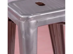 Banqueta industrial empilhável em aço metalizado (76cm) - Bistro - Metal