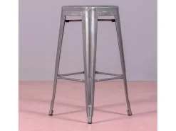 Banqueta industrial empilhável em aço metalizado (76cm) - Bistro - Metal
