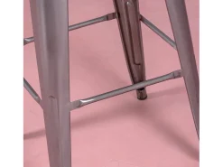 Banqueta industrial empilhável em aço metalizado (76cm) - Bistro - Metal