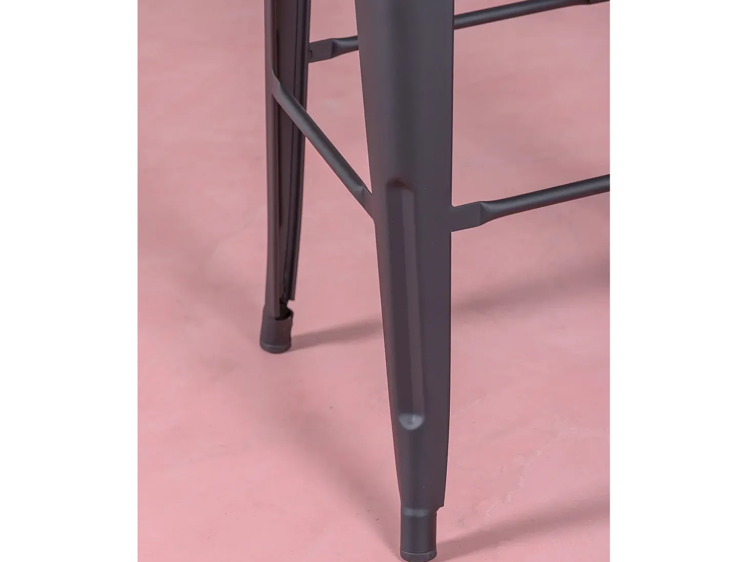 Banqueta metálica em aço lacado (76cm) - Bistro - Preto