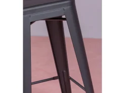 Banqueta metálica em aço lacado (76cm) - Bistro - Preto