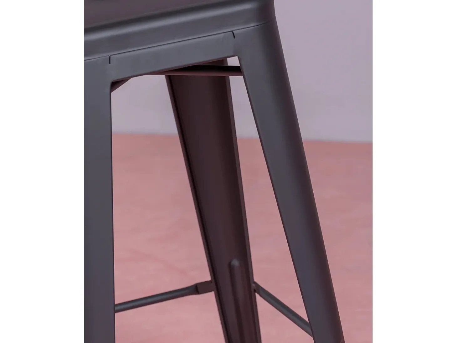 Banqueta metálica em aço lacado (76cm) - Bistro - Preto