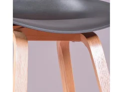 Banqueta nórdica com pernas em faia (63cm) - Daxer - Preto
