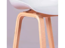 Banqueta nórdica com pernas em faia (63cm) - Daxer - Cinza claro