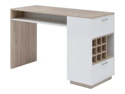 Bar com espaço para armazenamento - Branco e natural - ANOSKI
