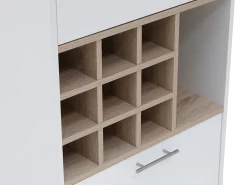 Bar com espaço para armazenamento - Branco e natural - ANOSKI