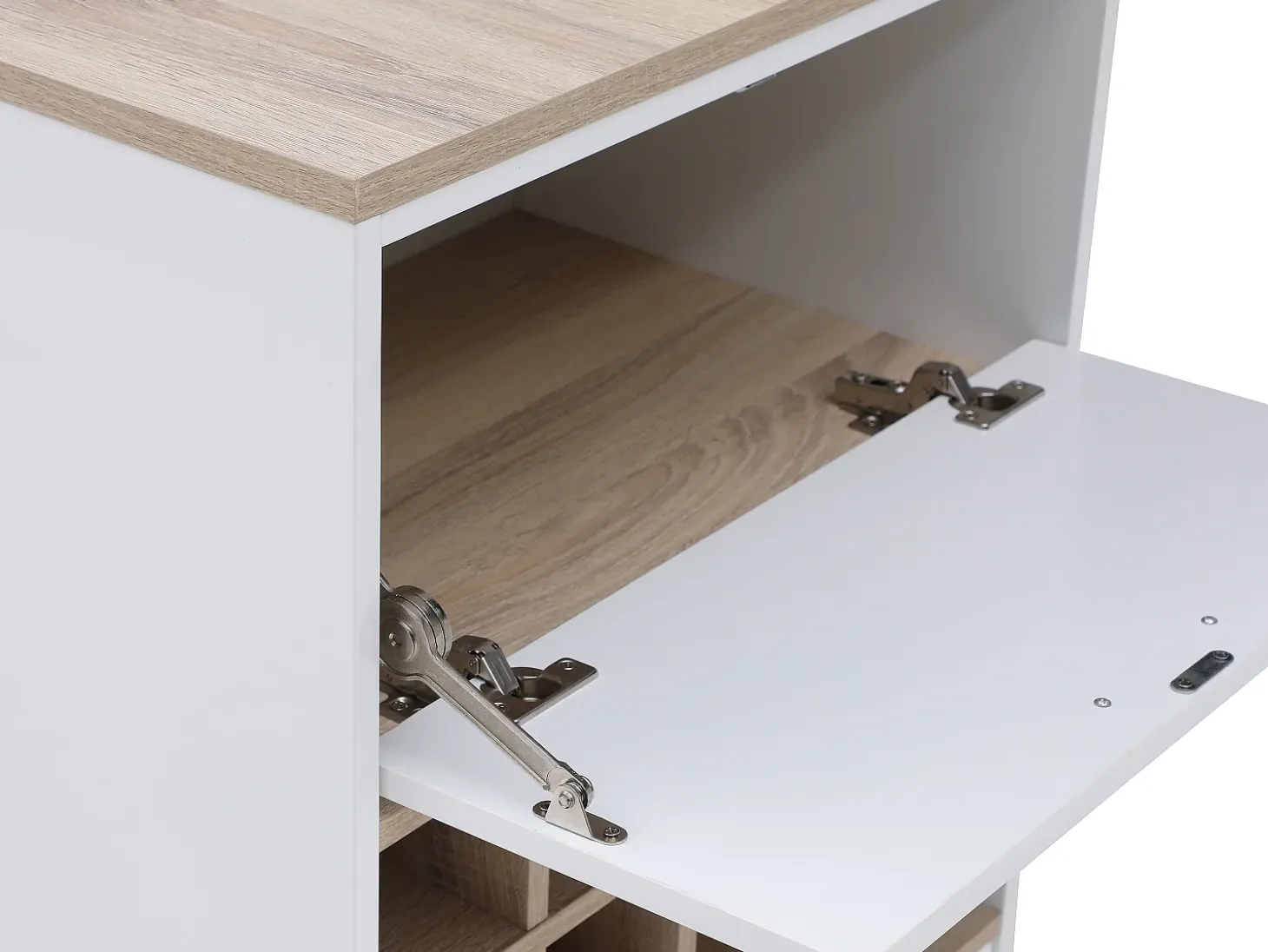 Bar com espaço para armazenamento - Branco e natural - ANOSKI