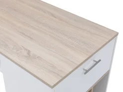 Bar com espaço para armazenamento - Branco e natural - ANOSKI