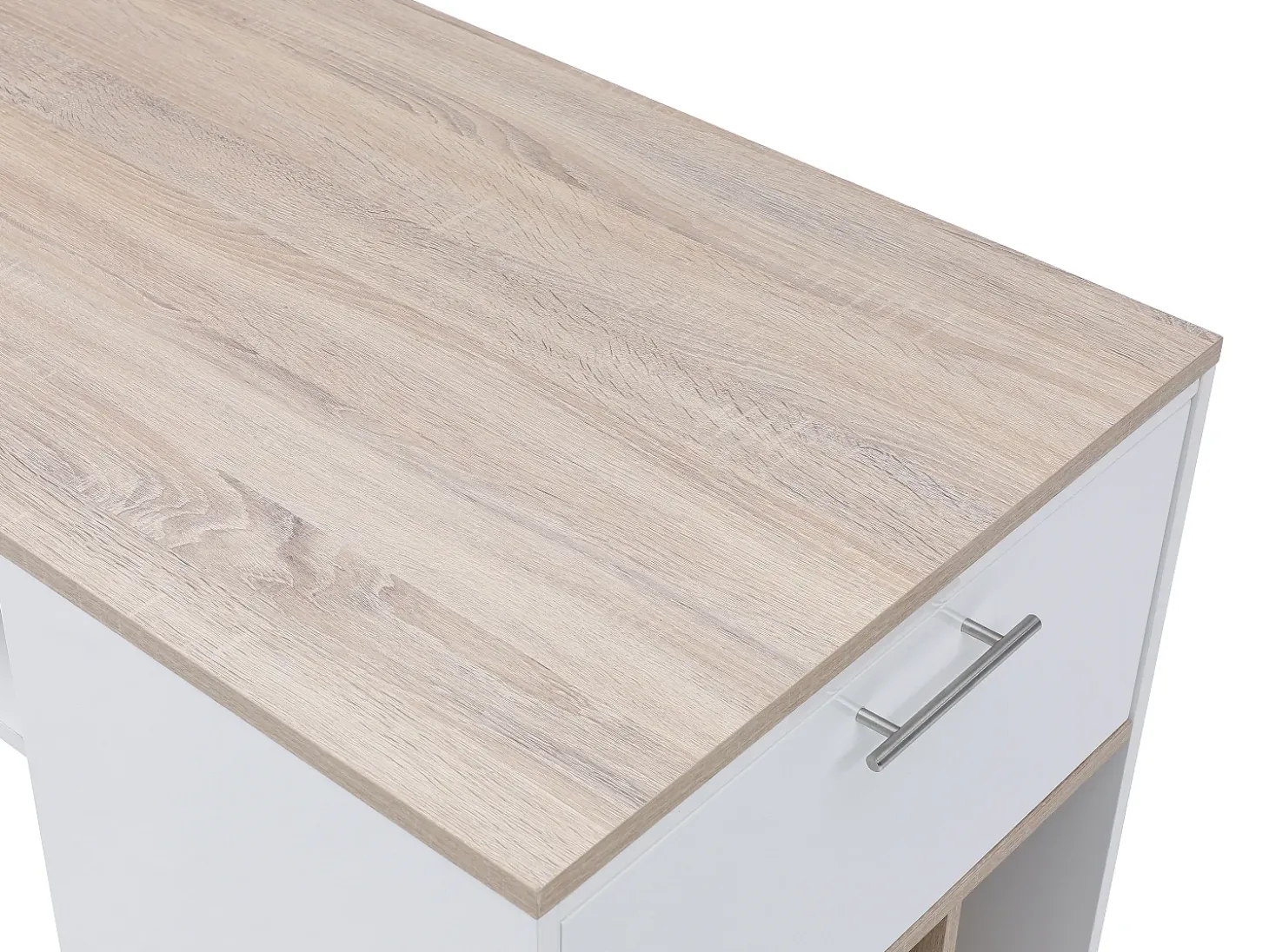 Bar com espaço para armazenamento - Branco e natural - ANOSKI