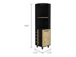 Bar de canto Kaia, com 1 porta e suporte para garrafas , 179.83 cm X 44.95 cm X 44.95 cm , Multicolor