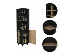 Bar de canto Kaia, com 1 porta e suporte para garrafas , 179.83 cm X 44.95 cm X 44.95 cm , Multicolor