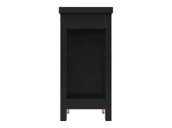 Bar giratório com 2 portas de correr em rattan e gaveta - Preto