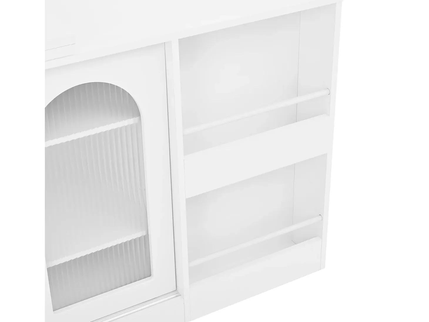 Bar giratório com 2 portas de vidro - Tampo reversível - Branco