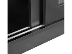 Bar giratório com 2 portas de vidro - Tampo reversível - Preto