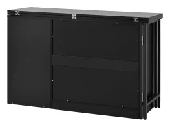 Bar giratório com 2 portas de vidro - Tampo reversível - Preto