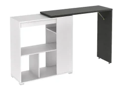 Bar giratório com espaço de armazenamento - Branco e antracite - SATURN