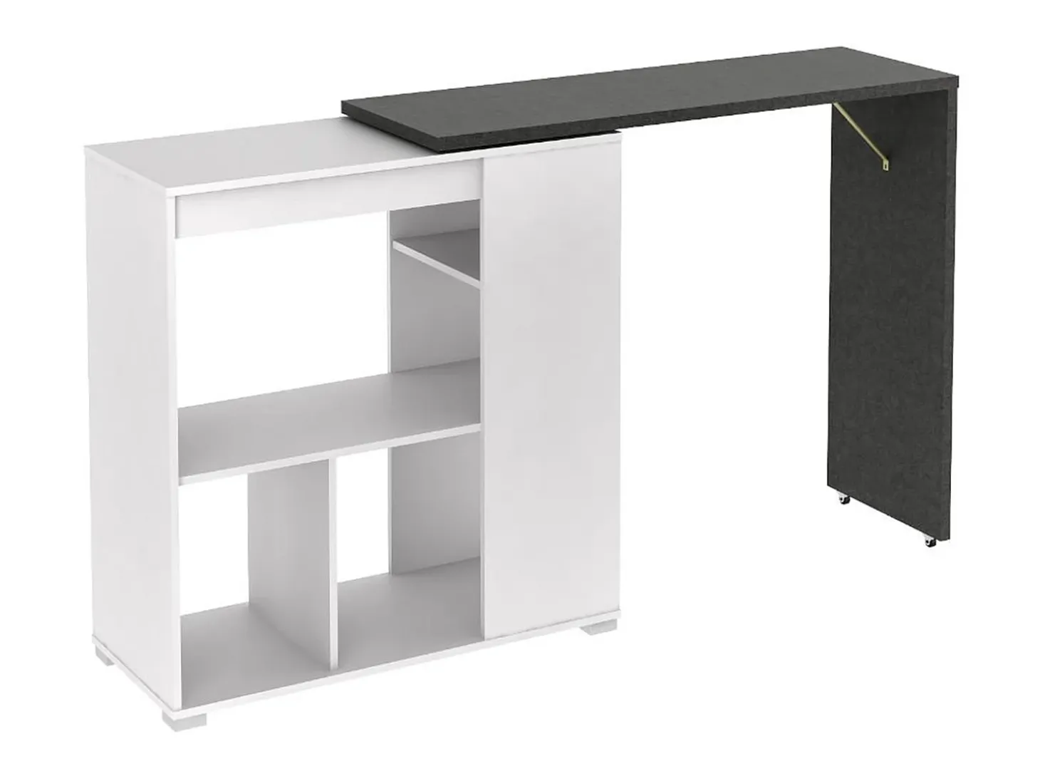Bar giratório com espaço de armazenamento - Branco e antracite - SATURN