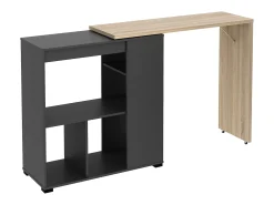 Bar giratório com espaço para armazenamento - Natural e antracite - SATURN
