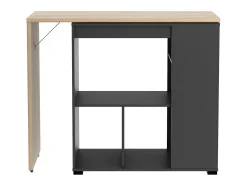 Bar giratório com espaço para armazenamento - Natural e antracite - SATURN