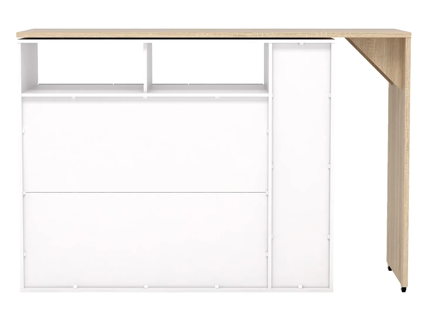 Bar giratório com espaço para armazenamento - Branco e Natural - VINALO