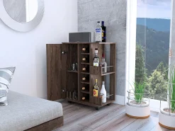 Bar Trolley, carrinho de bar, com suporte para garrafas e rodas