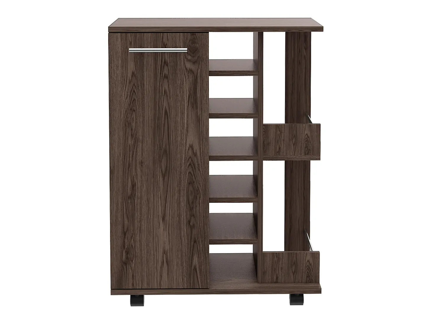 Bar Trolley, carrinho de bar, com suporte para garrafas e rodas