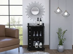 Bar Trolley Dukat, com rodas e porta de vidro