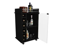 Bar Trolley Dukat, com rodas e porta de vidro