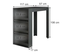 Bartisch antracite 57x117x106 repose