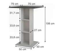 Bartisch antracite/branco 75x75x106 repose