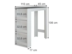 Bartisch branco/antracite 45x110x106 repose